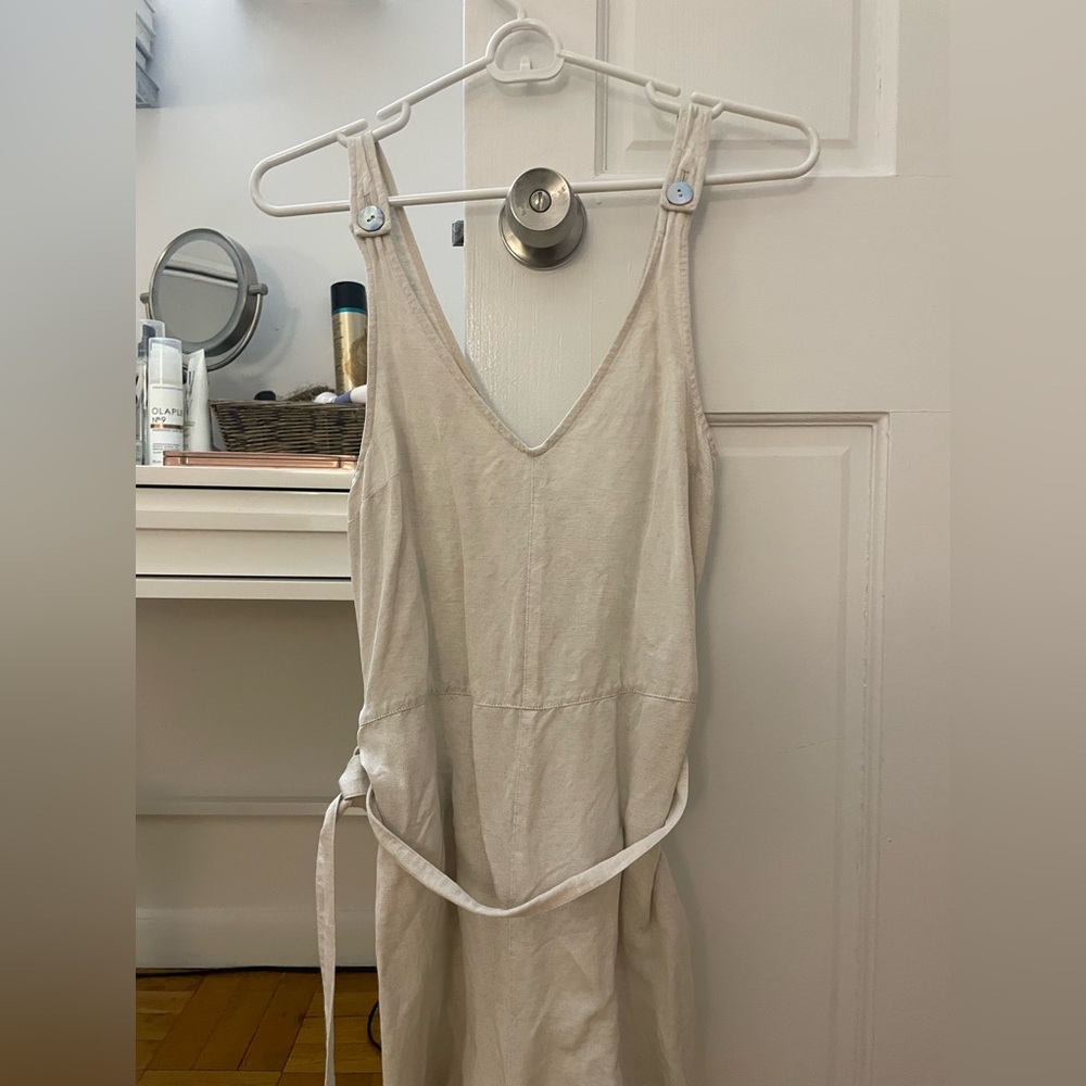 Cream Linen Blend Romper
